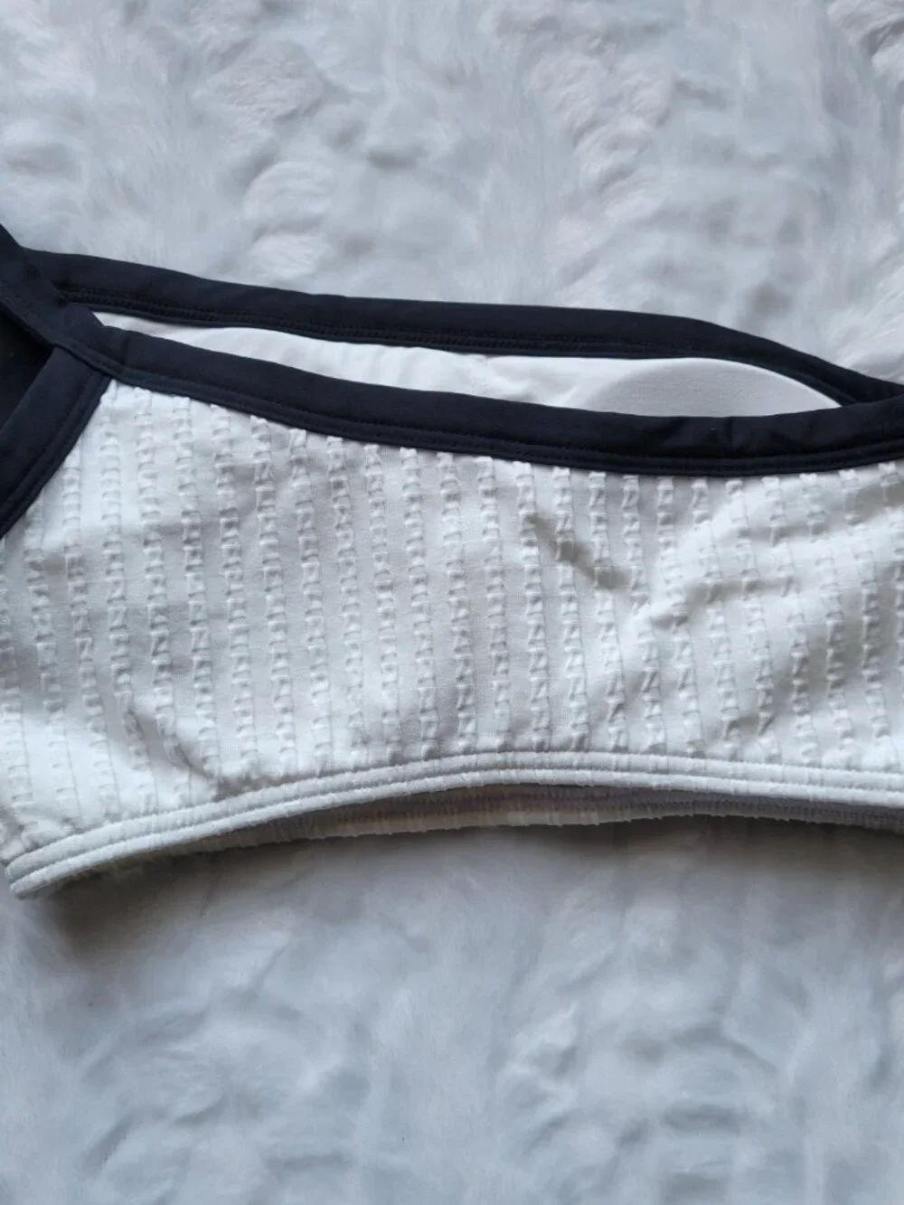 L*Space Bikini Top Women's Large Axel Cream One Shoulder Swimwear NWT
